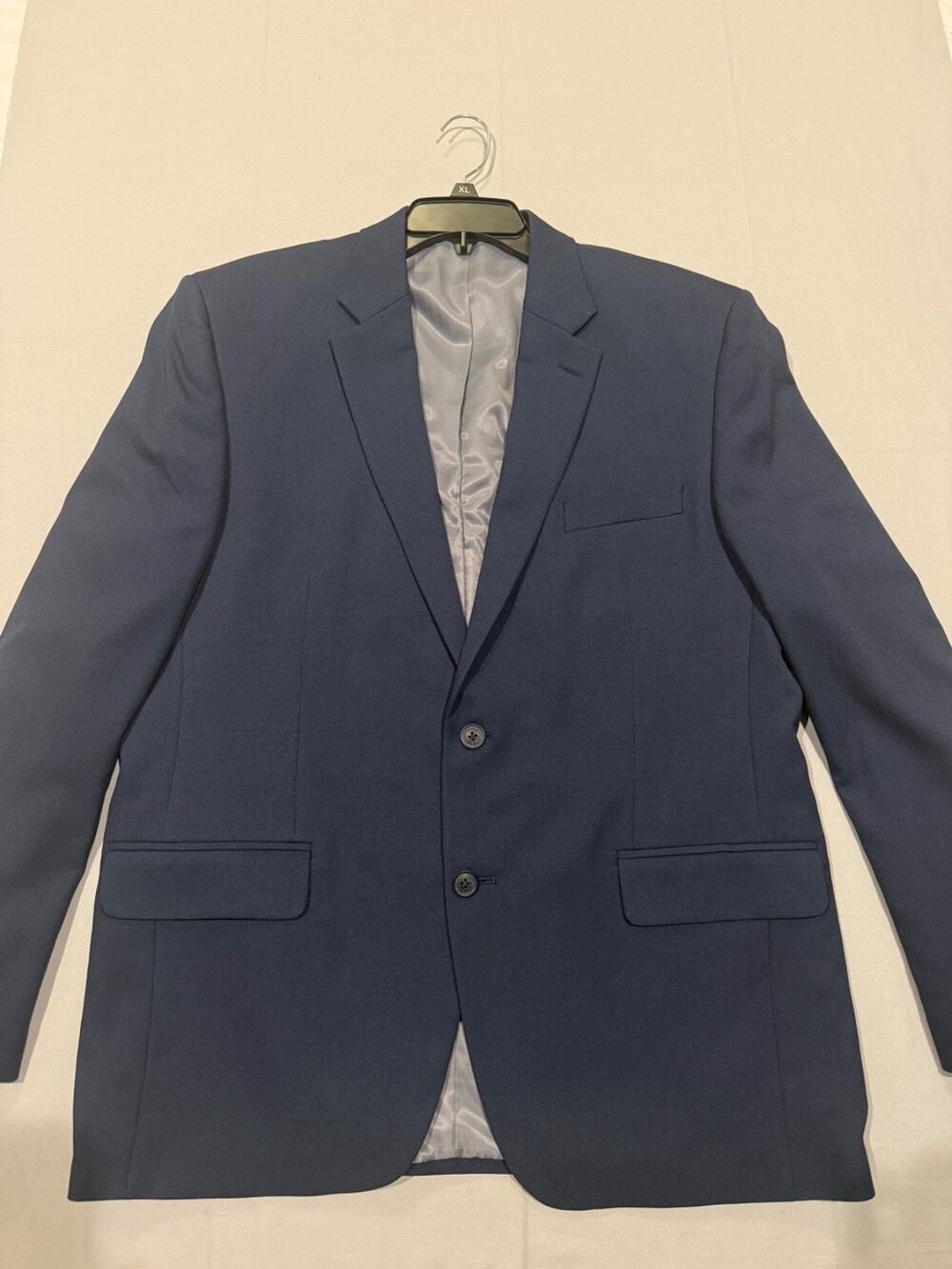 Haggar Travel Performance Suit Jacket 44R Tailored Fit Navy 2 Button Mens